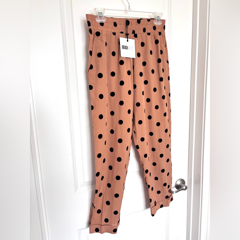 NWT Beach Riot Avery Polka Dot Pants Euro Summer Parisian Chic Revolve Cover up - Picture 11 of 13